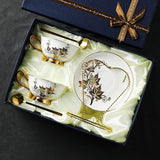 CUPURA Uro - European Floral Coffee Cup & Saucer Set - Elegant British Afternoon Tea Cup CUPURA