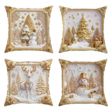 Looma Pilora - Christmas Elk & Snowman Decorative Pillowcase – Festive Cushion Cover for Living Room Sofa | Customizable Design Available - Living Room, Bedroom, Sofa Area Looma