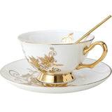 CUPURA Uro - European Floral Coffee Cup & Saucer Set - Elegant British Afternoon Tea Cup CUPURA