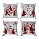 Looma Pilora - Christmas Elk & Snowman Decorative Pillowcase – Festive Cushion Cover for Living Room Sofa | Customizable Design Available - Living Room, Bedroom, Sofa Area Looma