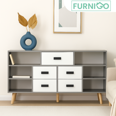 OMEGA Back Cabinet with Drawers Furnigo