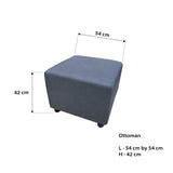 CONNER L-Shape Fabric Sofa with Ottoman Affordahome