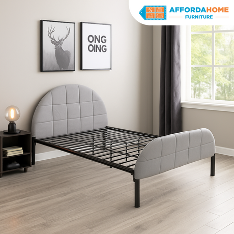 CHOCO Metal Bed Frame with Headboard and Footboard Cover Affordahome