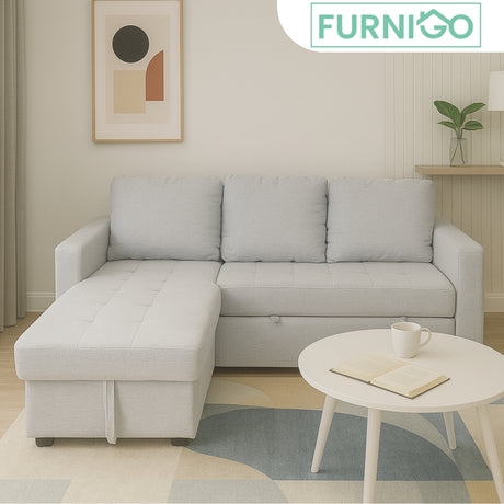 DARCY Sofabed with Storage Chaise Furnigo