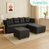 AUDREY L Shape Fabric Sofa Furnigo