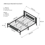 JAMES Single Metal Bed Frame Affordahome