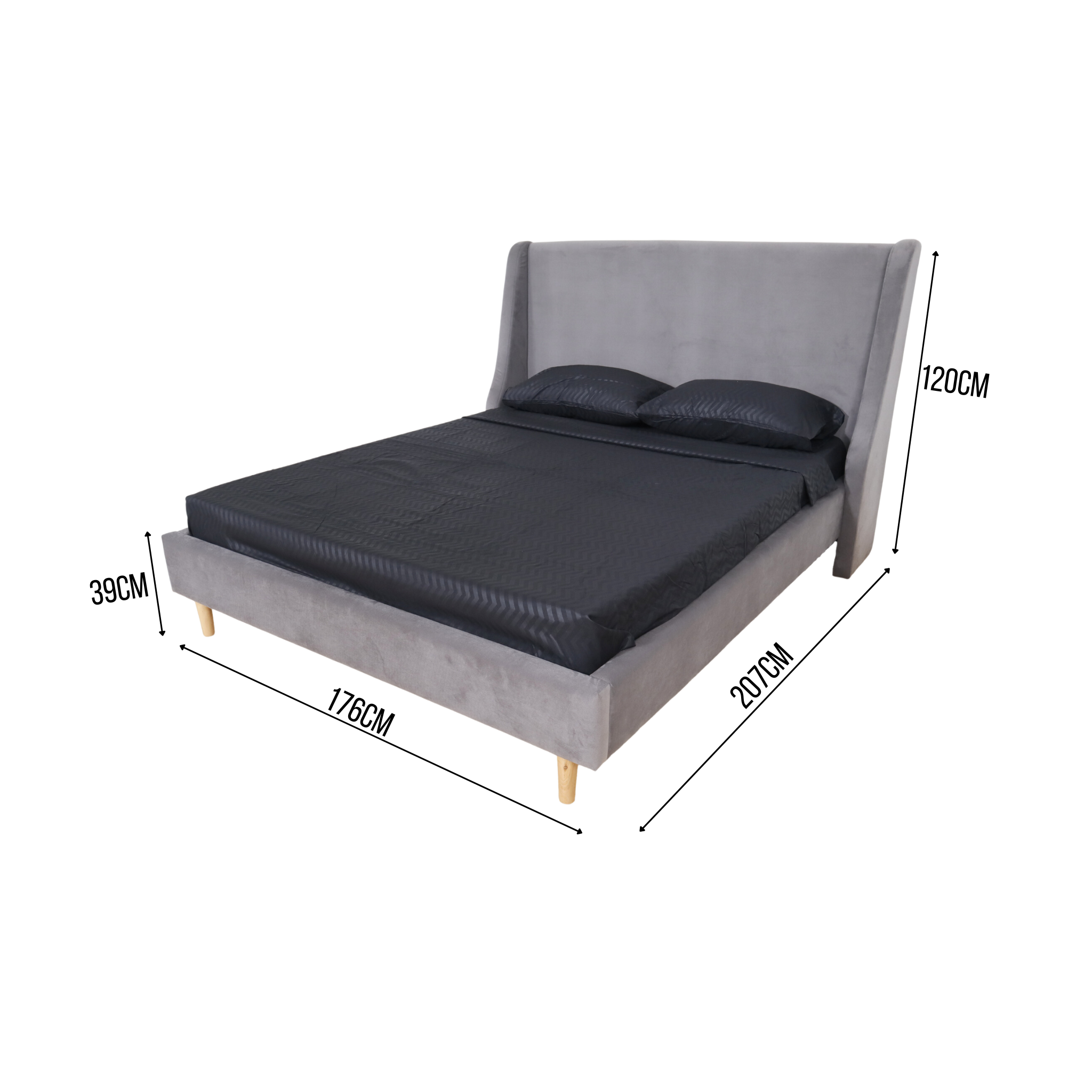 ROMAN Upholstered Bed Frame AF Home