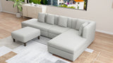 RUSSEL L-Shape Fabric Sofa w/ Ottoman Furnigo