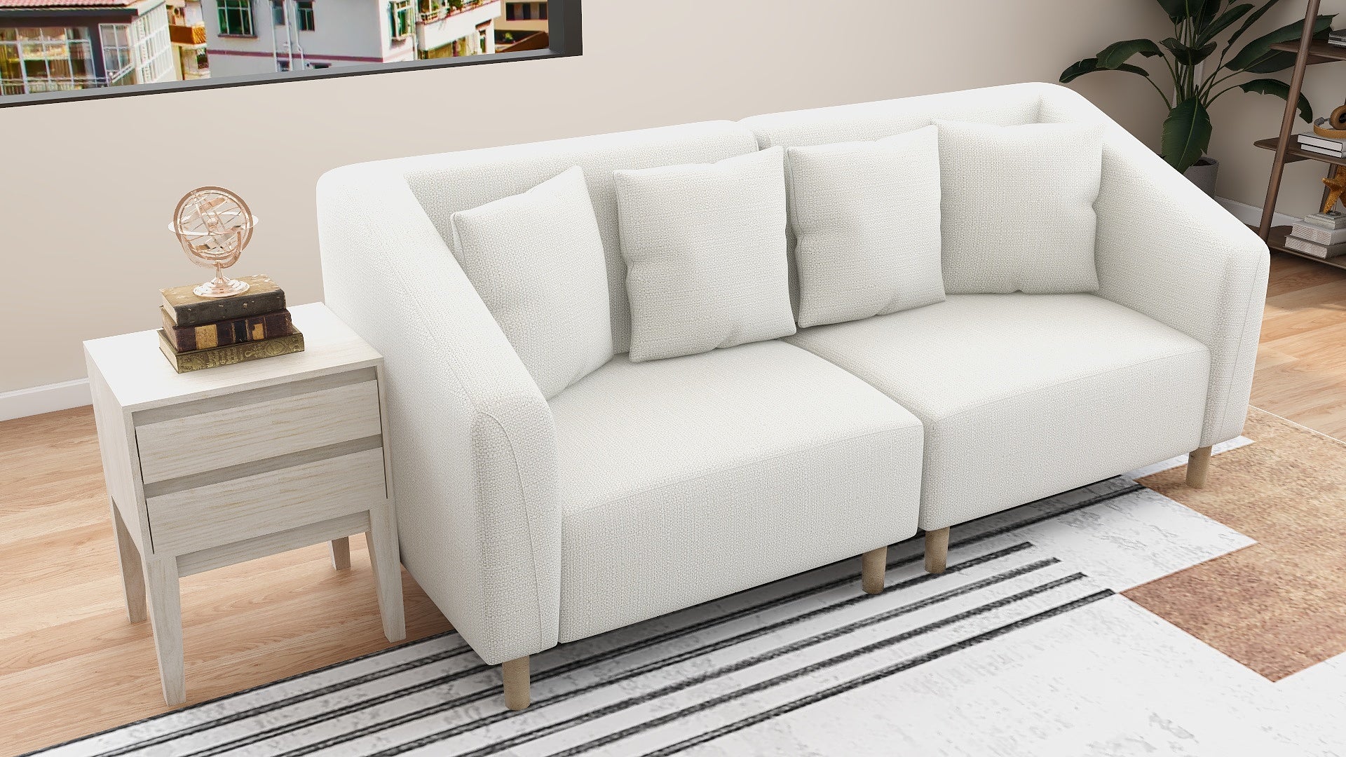 REEVA 3-Seater Fabric Sofa AF Home