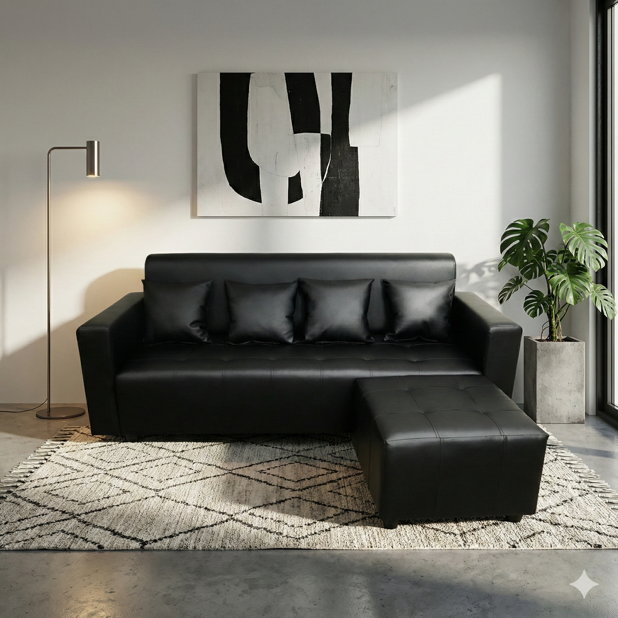 Sage Reversible Leather Sofa Set Furnigo