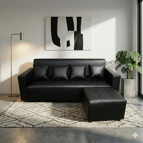 Sage Reversible Leather Sofa Set Furnigo