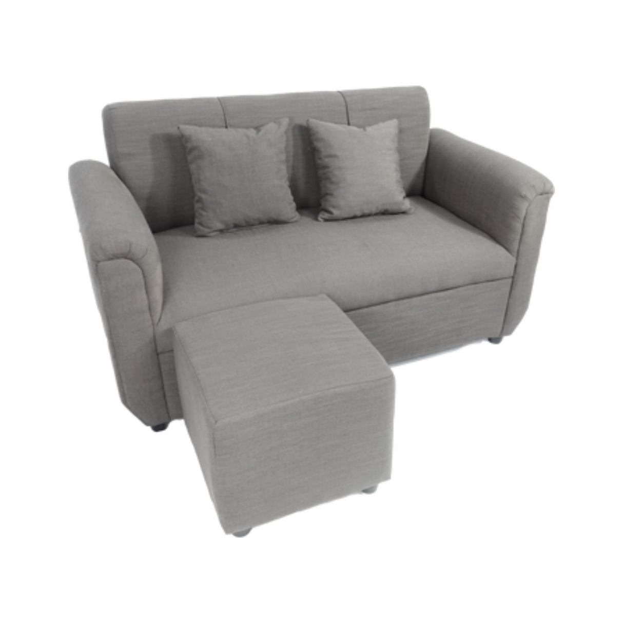 SHEENA 2-Seater Fabric Sofa w/ Ottoman Affordahome