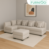 SLANE L-Shape Corner Fabric Sofa Furnigo