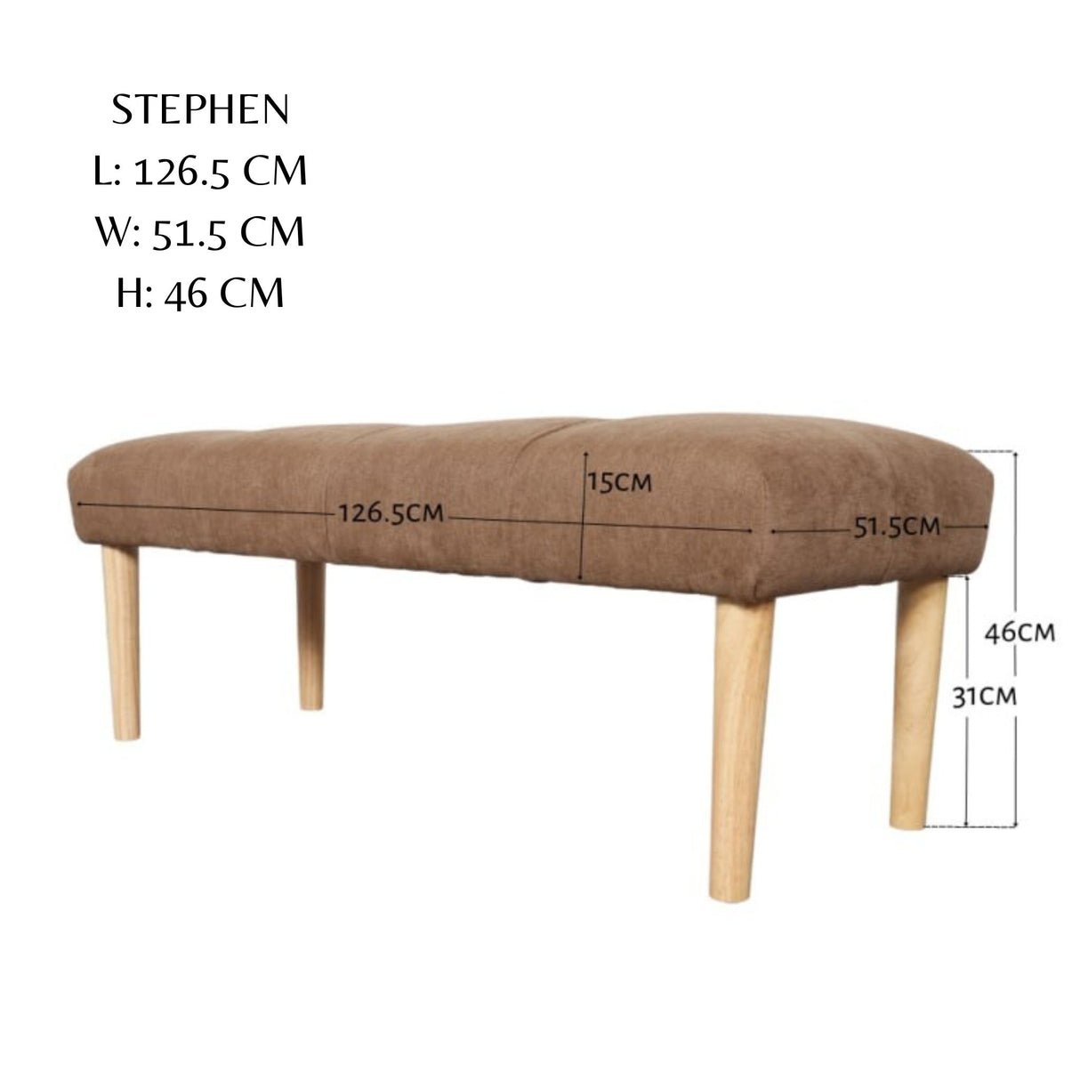 STEPHEN Fabric Bench Affordahome