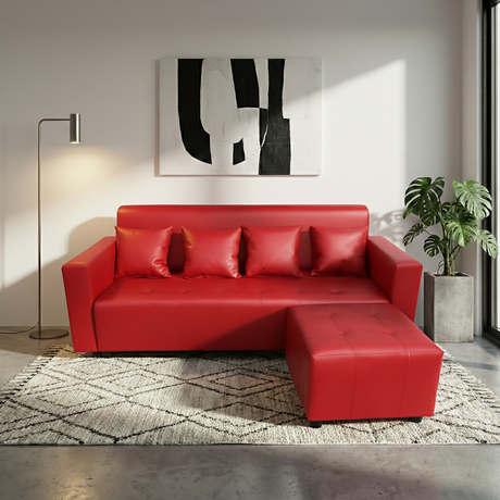 Sage Reversible Leather Sofa Set Furnigo