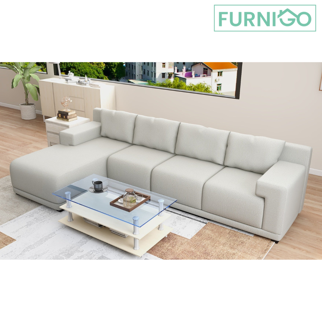 SANTORINI L-Shape Fabric Sofa Furnigo