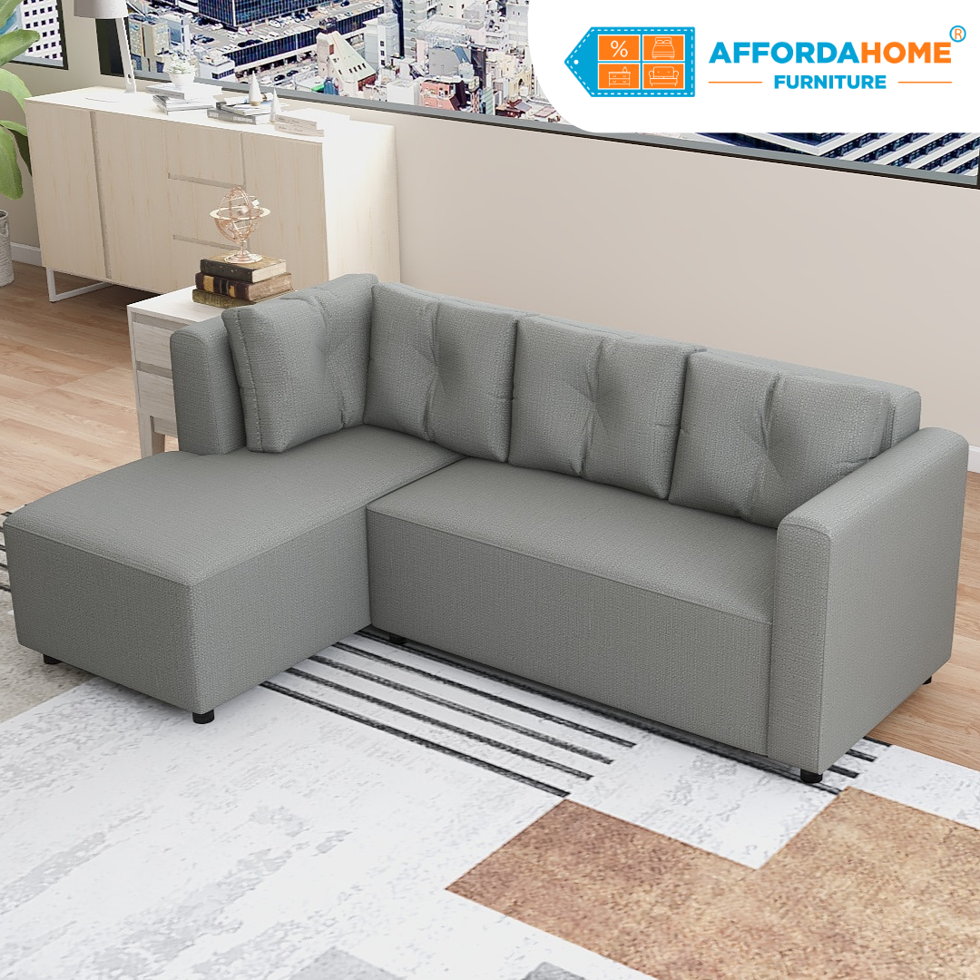 SARAH Corner L-Shape Fabric Sofa Affordahome