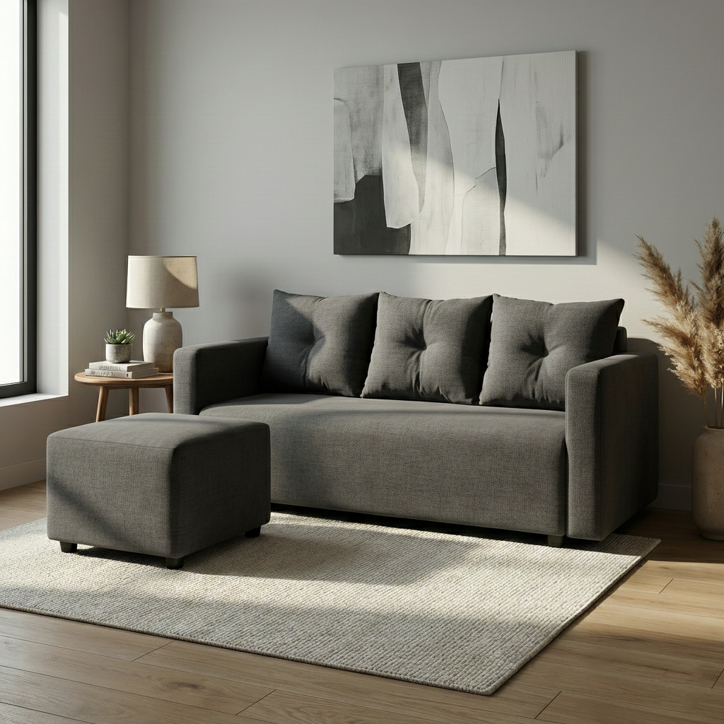 Sarah Reversible Fabric Sofa Affordahome