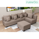 SLANE L-Shape Corner Fabric Sofa Furnigo