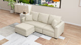 STELLA Fabric Sofa w/ Ottoman and Pillows Furnigo