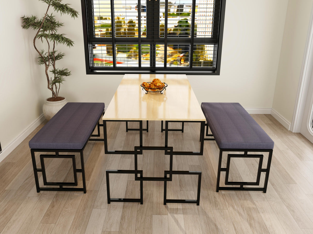 TOBY Dining Set Upholstered| FREE MINERAL STAND 2 & 3 Layers Round | HOME FEST Affordahome