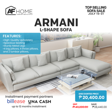 ARMANI L-Shape Fabric Sofa | Top Selling Sofa Sale Furnigo