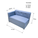 MELO Mini L-Shape Fabric Sofa with Ottoman Affordahome