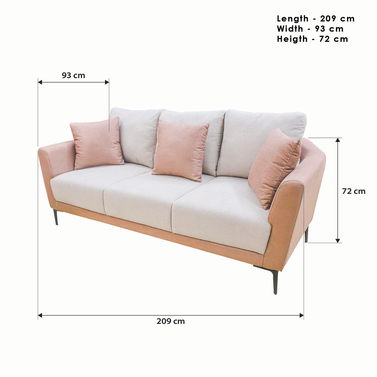 Tamie 3 Seater Sofa AF Home