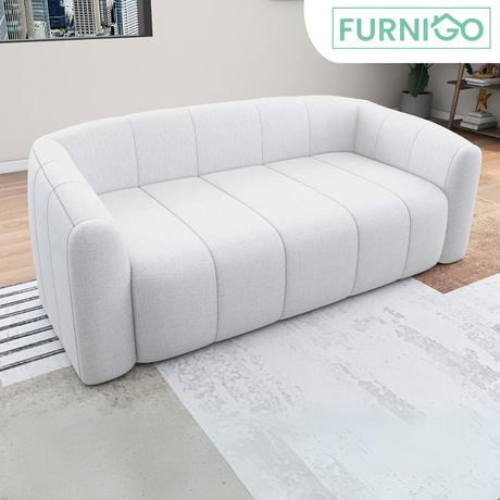 VIANCA 3-Seater Curved Plush Accent Fabric Sofa Furnigo