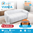 VIANCA 3-Seater Curved Plush Accent Fabric Sofa | FREE BENNY CENTER TABLE | Payday Sale Furnigo