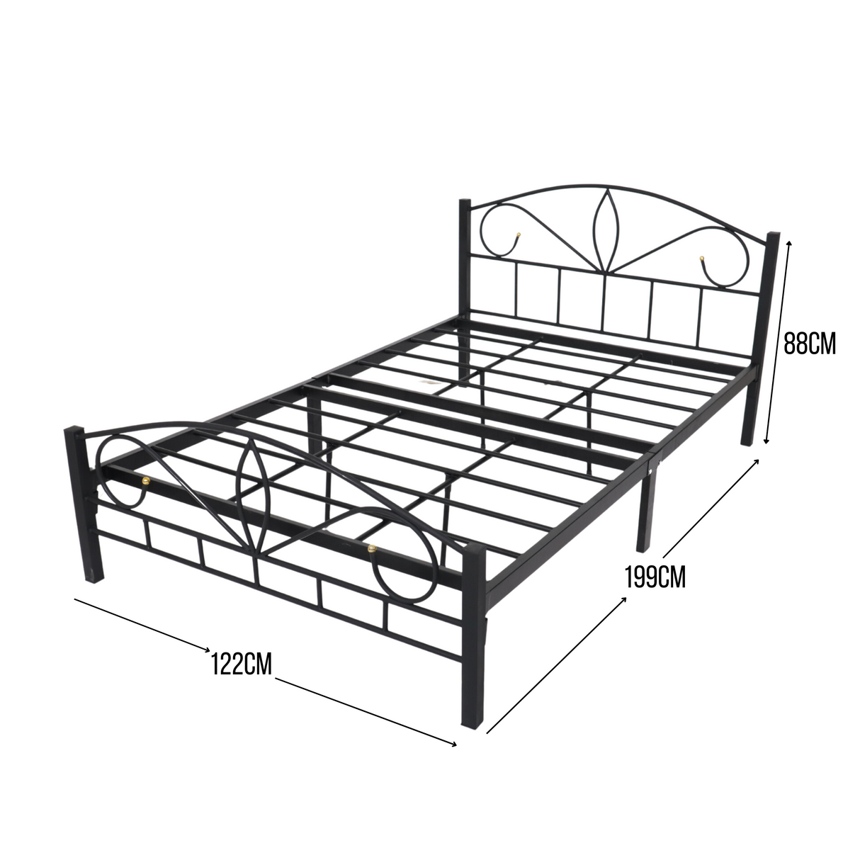 FLORENCE Single Metal Bed Frame Affordahome