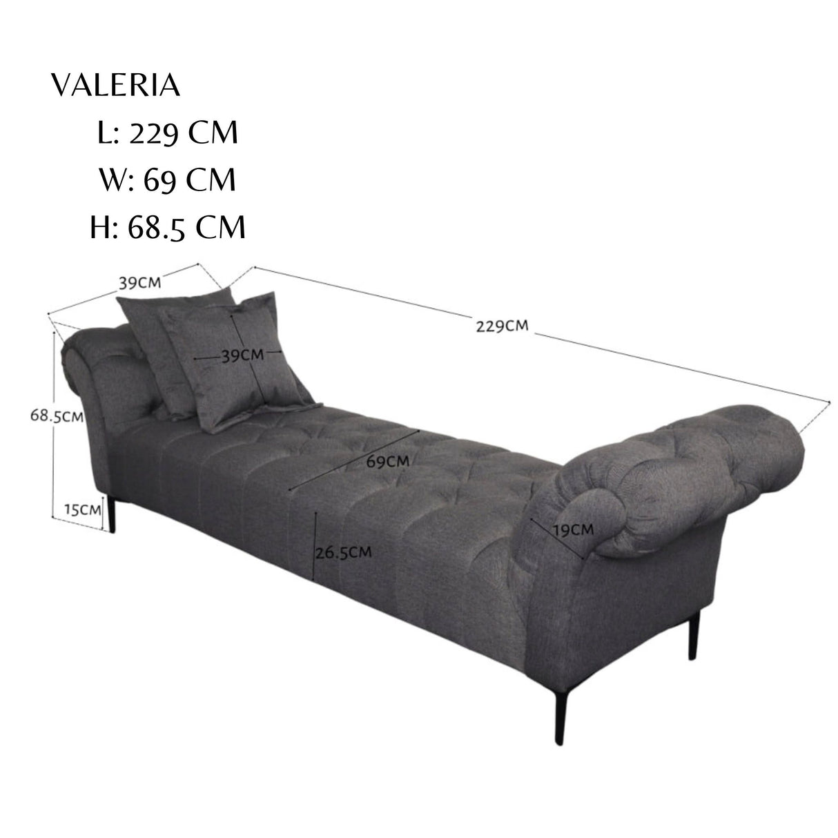 Valeria Fabric Bench Furnigo