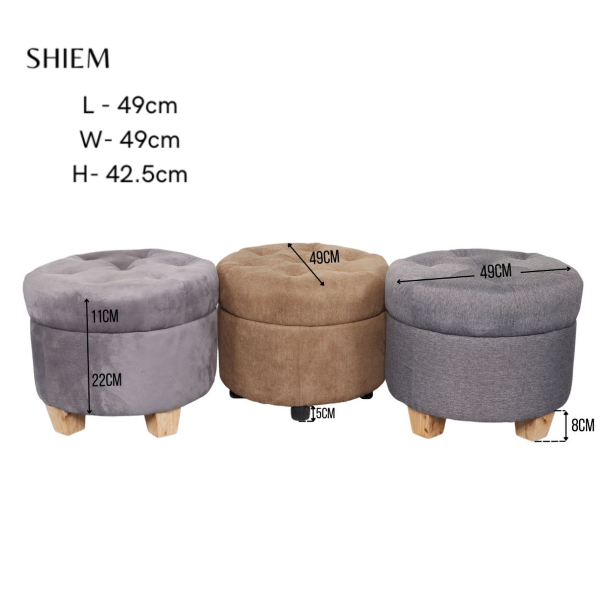 SHIEM Fabric Ottoman Affordahome