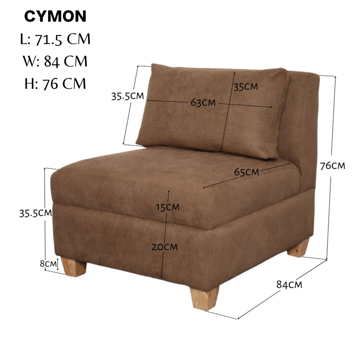 Cymon Fabric Accent Chair Affordahome