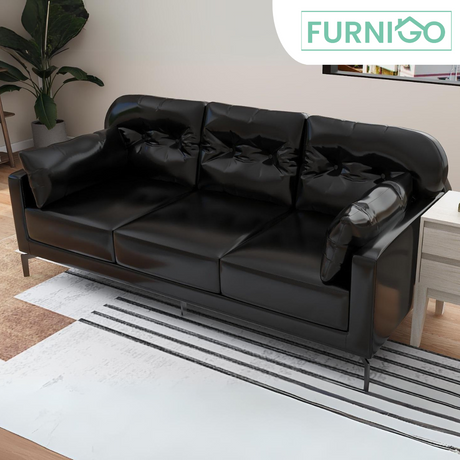 WILLY 3-Seater Leather Sofa Furnigo