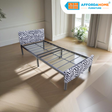 ZIBRA Metal Bed Frame with Headboard and Footboard Cover Affordahome