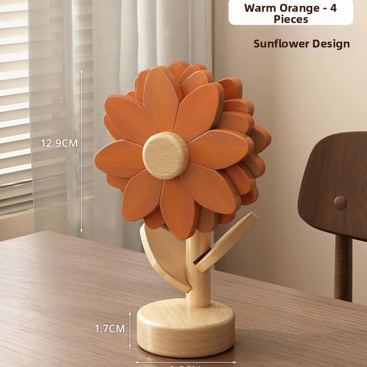 Timberra - Misty - SunBloom Wooden Heat-Proof Placemat - Dining Room / Kitchen Timberra