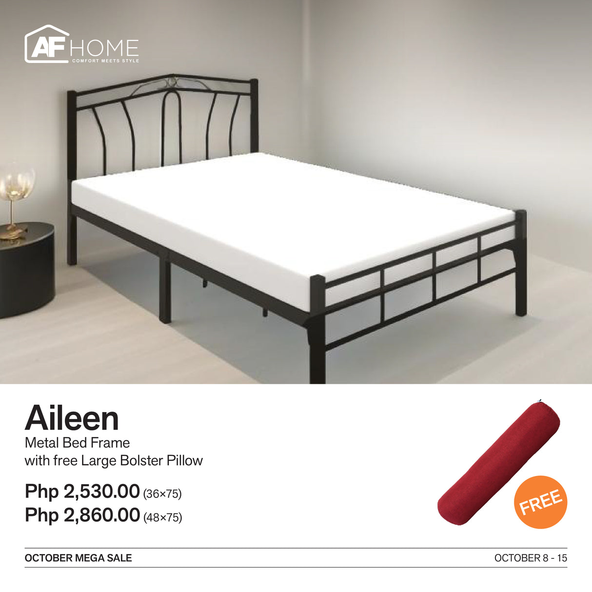 10.10 Mega Sale | Aileen Metal Bed Frame with Surprise Gift AF Home