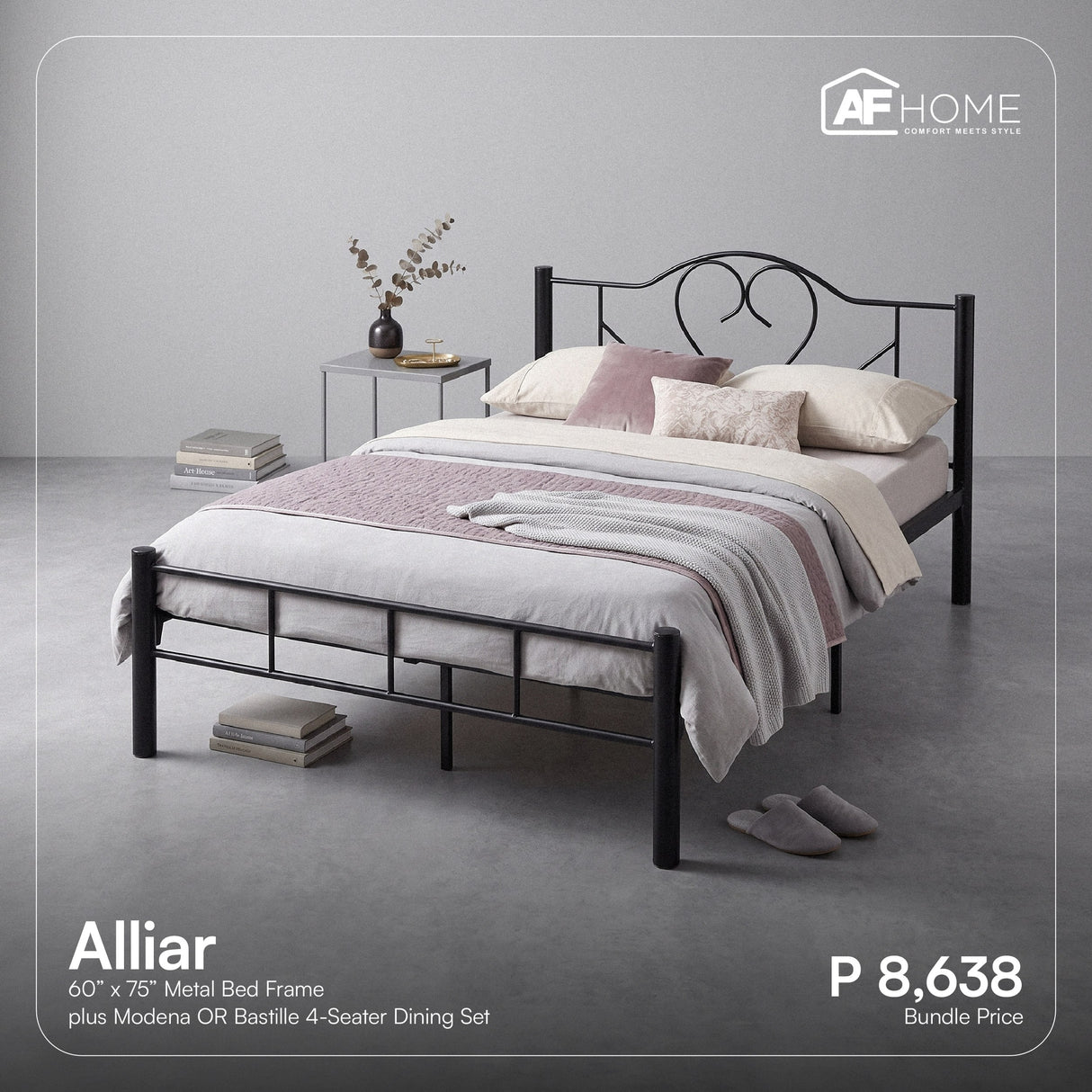 Your Space, Your Mix - Combo B: Metal Bed + Dining Set