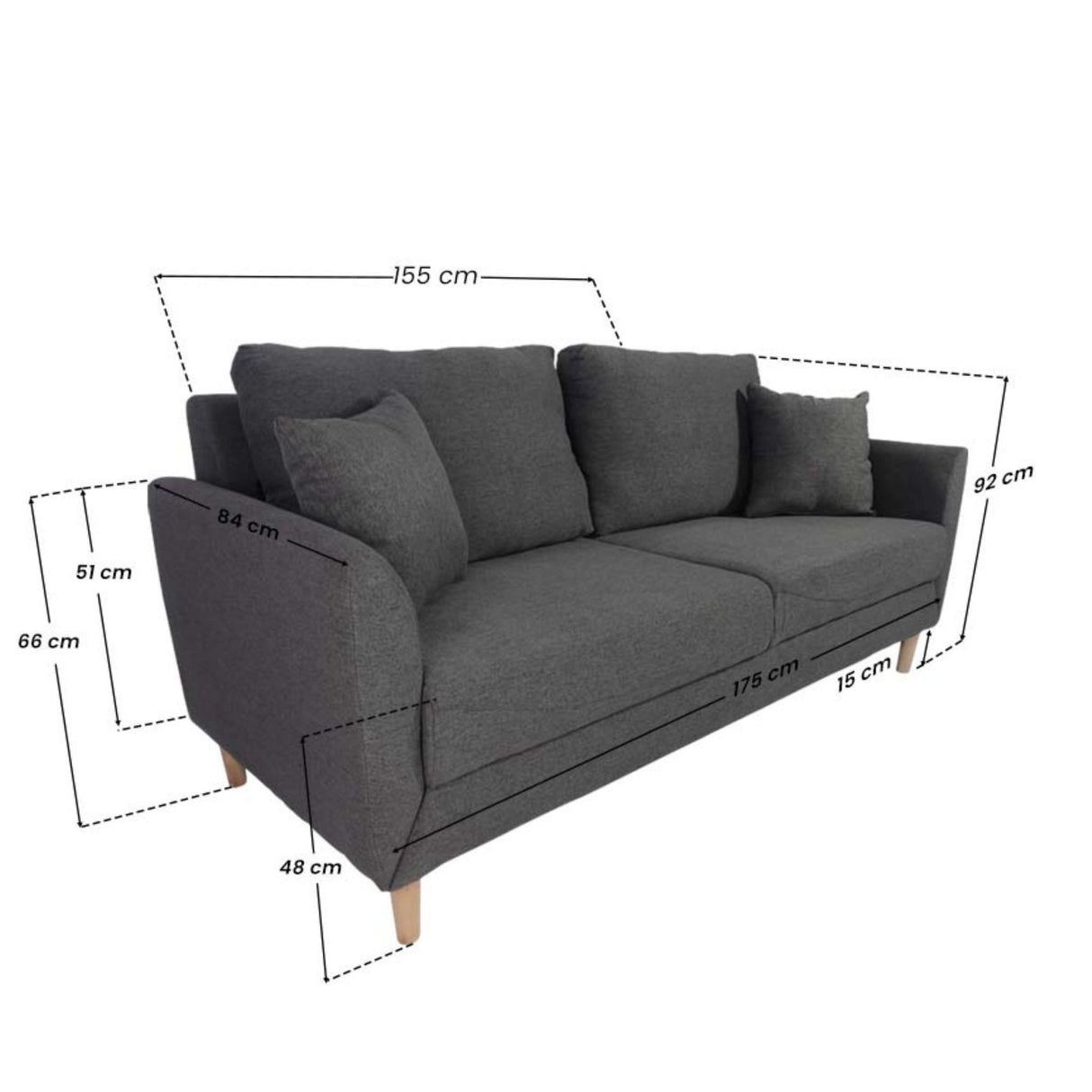ASTRO 3 Seater Fabric Sofa Furnigo