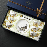 CUPURA Uro - European Floral Coffee Cup & Saucer Set - Elegant British Afternoon Tea Cup CUPURA