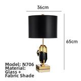 Milano Glow - Arixel - N701 Glaze - Post-Modern Nordic Fabric and Crystal Glass Table Lamp with Light Luxury Designer Style, Soft Ambient Lighting for Elegant and Cozy Spaces - Living Room / Bedroom / Bedside / Study Milano