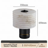 Milano Glow - Aelix - N125 Combination - Modern Natural Marble and Glass Table Lamp with Minimalist Designer Style, Soft Ambient Lighting for Elegant and Functional Spaces - Living Room / Bedroom / Bedside / Hotel / Project / Office Milano