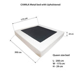 CAMILA Metal bed with Upholstered Cover Furnigo