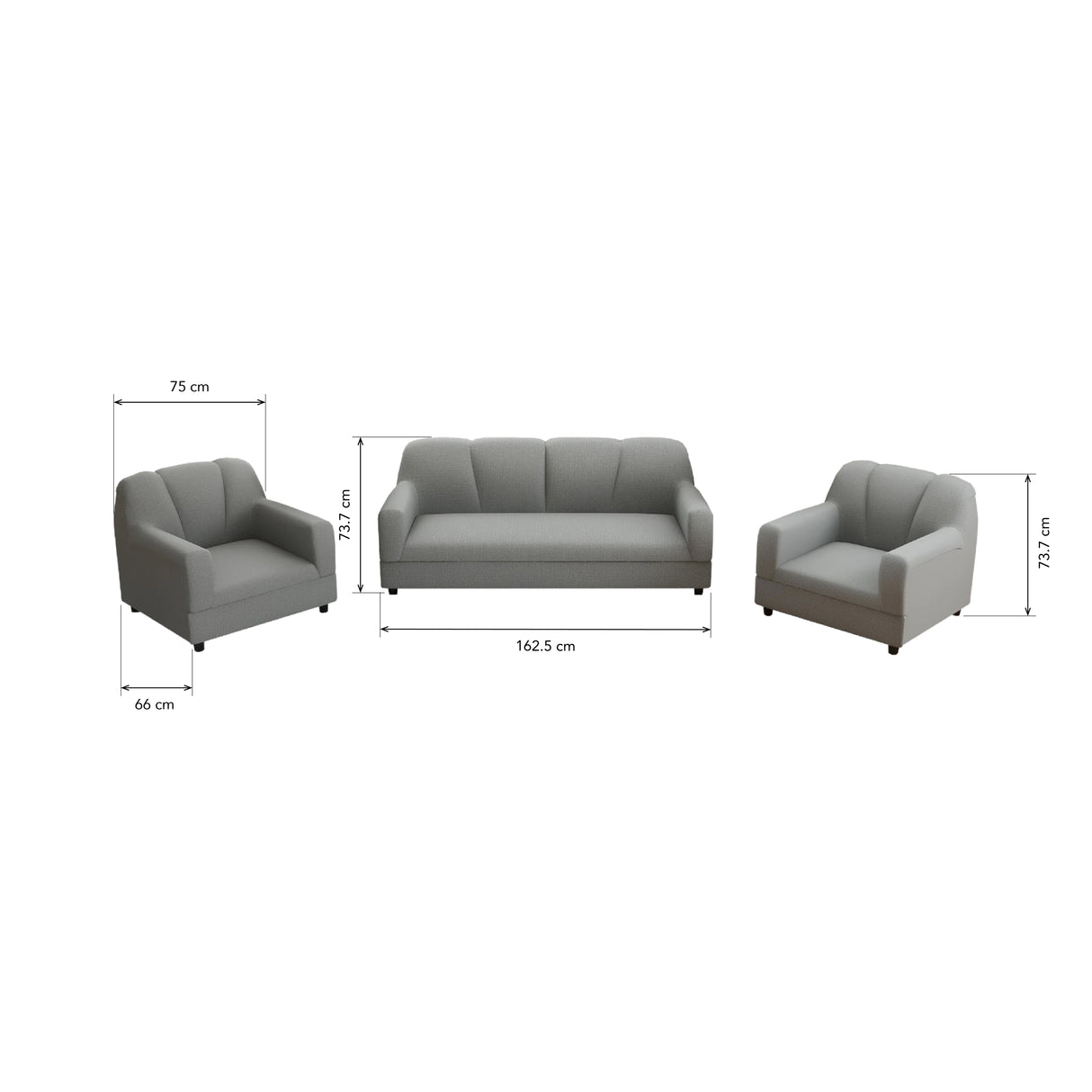 BERN 3-1-1 Fabric Sofa Set Affordahome