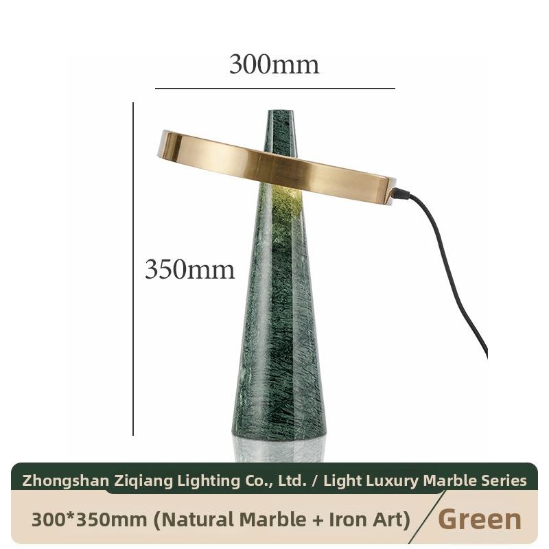 Milano Glow - Aelix - N125 Combination - Modern Natural Marble and Glass Table Lamp with Minimalist Designer Style, Soft Ambient Lighting for Elegant and Functional Spaces - Living Room / Bedroom / Bedside / Hotel / Project / Office Milano