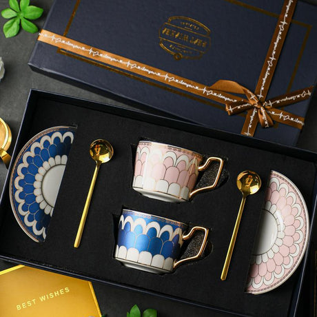 CUPURA Kiro - European Luxury Ceramic Coffee Cup & Saucer Set - Elegant Gift Box Collection CUPURA