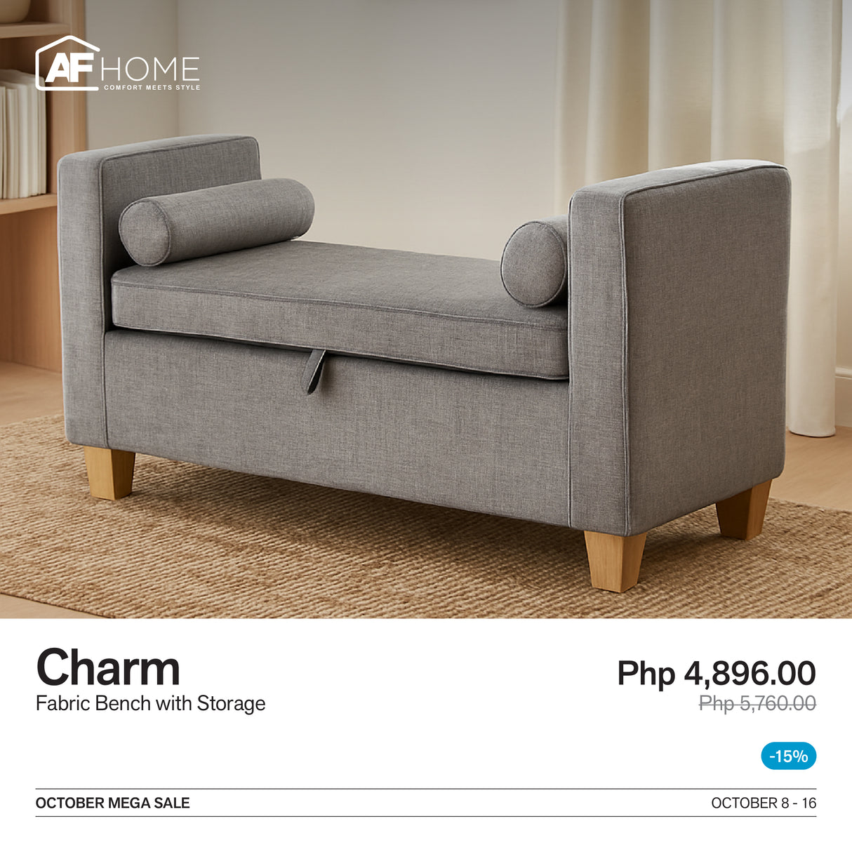 10.10 Mega Sale | Charm Bench with Storage AF Home