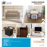 Condo Package | Sofa Bed - Blythe TV Rack - Ashes Side Table - Zyra Round Table - Modena Dining Set with Cushion 4-Seater AF Home