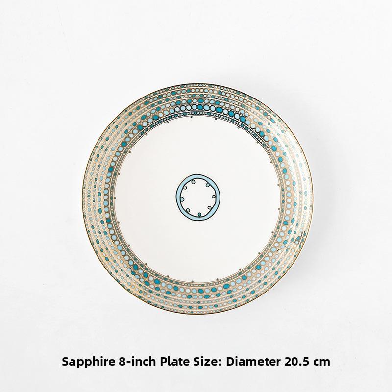 CUPURA Niro - CCS20 Luxury Bone China Tea Cup Set with Saucer Spoon and Strainer Floral Design Light Luxury European Style Gift Box Set Bohemian Powder Blue Classical Blue Rose Angel